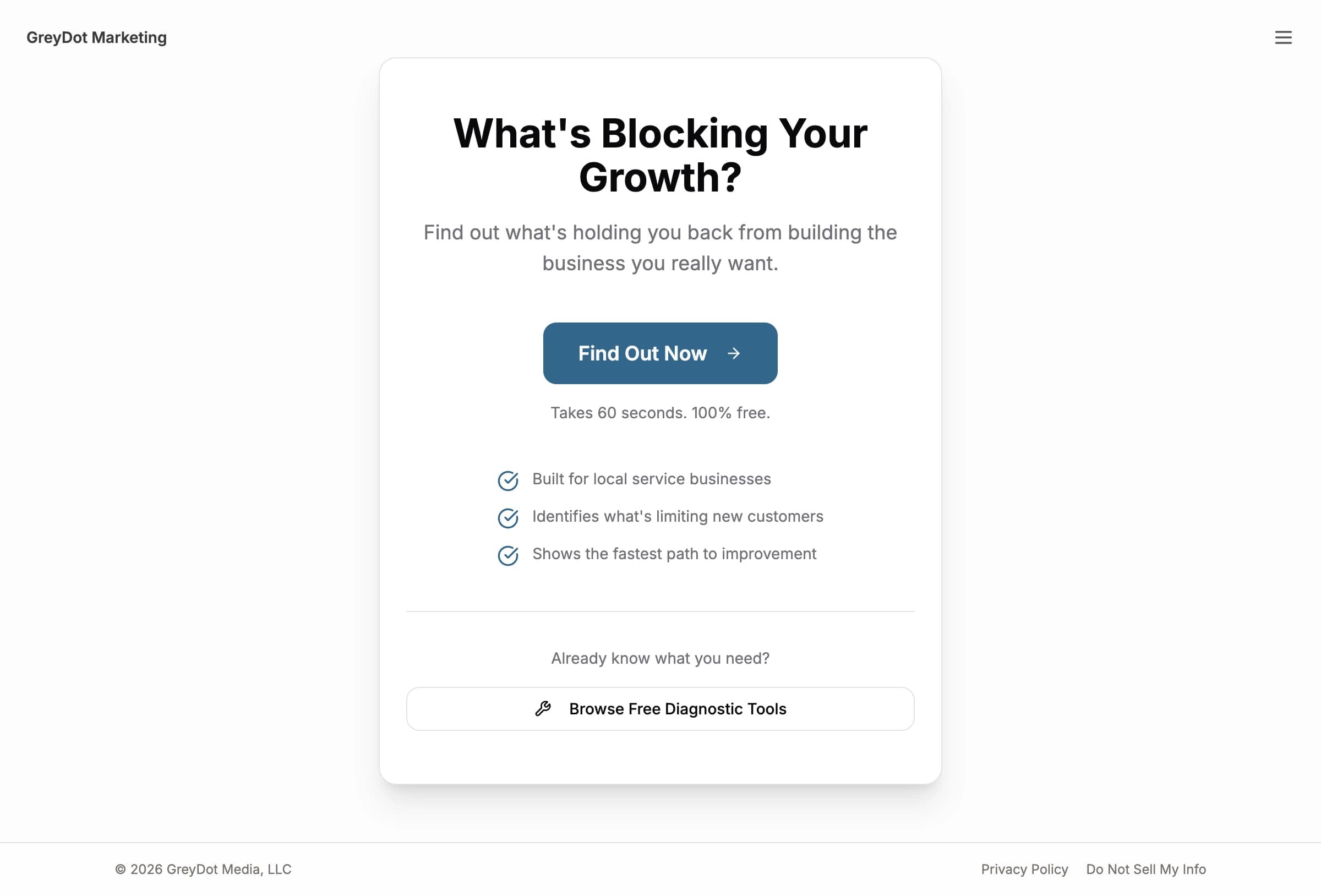 GreyDot Marketing Diagnostics